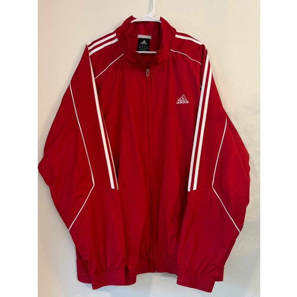 Adidas Clima365 Believe Better Red Full Zip Windbreaker Jacket Men's 2XL